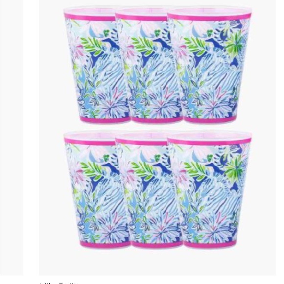 NWT Lilly Pulitzer Pool Cups Featured in Lion Around 6 piece set 14 oz reusable - Picture 1 of 8